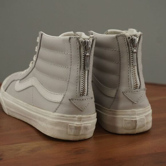 Vans Womens Sk8-Hi Slim Sneakers Shoes Lace Up Gray Leather Size 8.5 - Picture 5 of 9